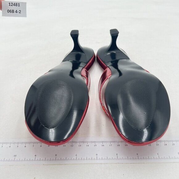 Pazzion Red Fashion Open Toe Kitten Heel Flip Flops Low Heeled Thong Sandal Shoe - Picture 7 of 8